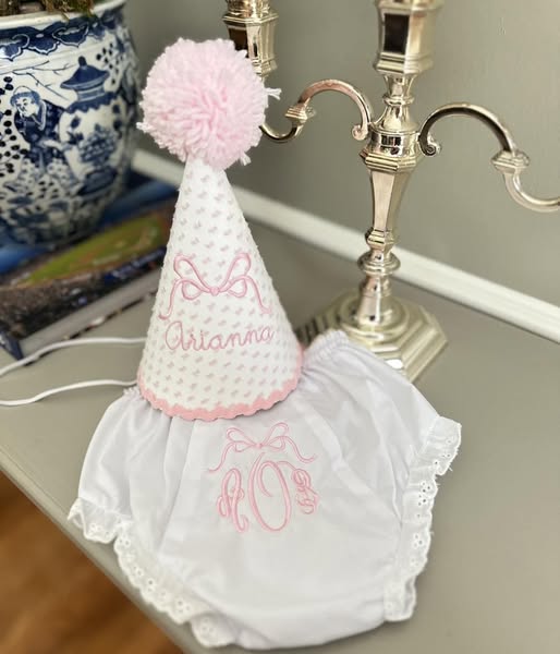 Name and Bow Birthday Hat