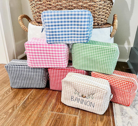 Gingham Make Up Bags