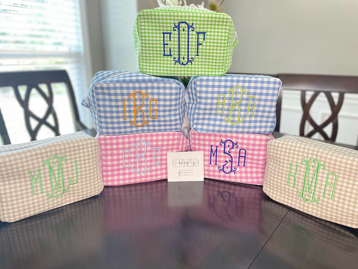Gingham Make Up Bags