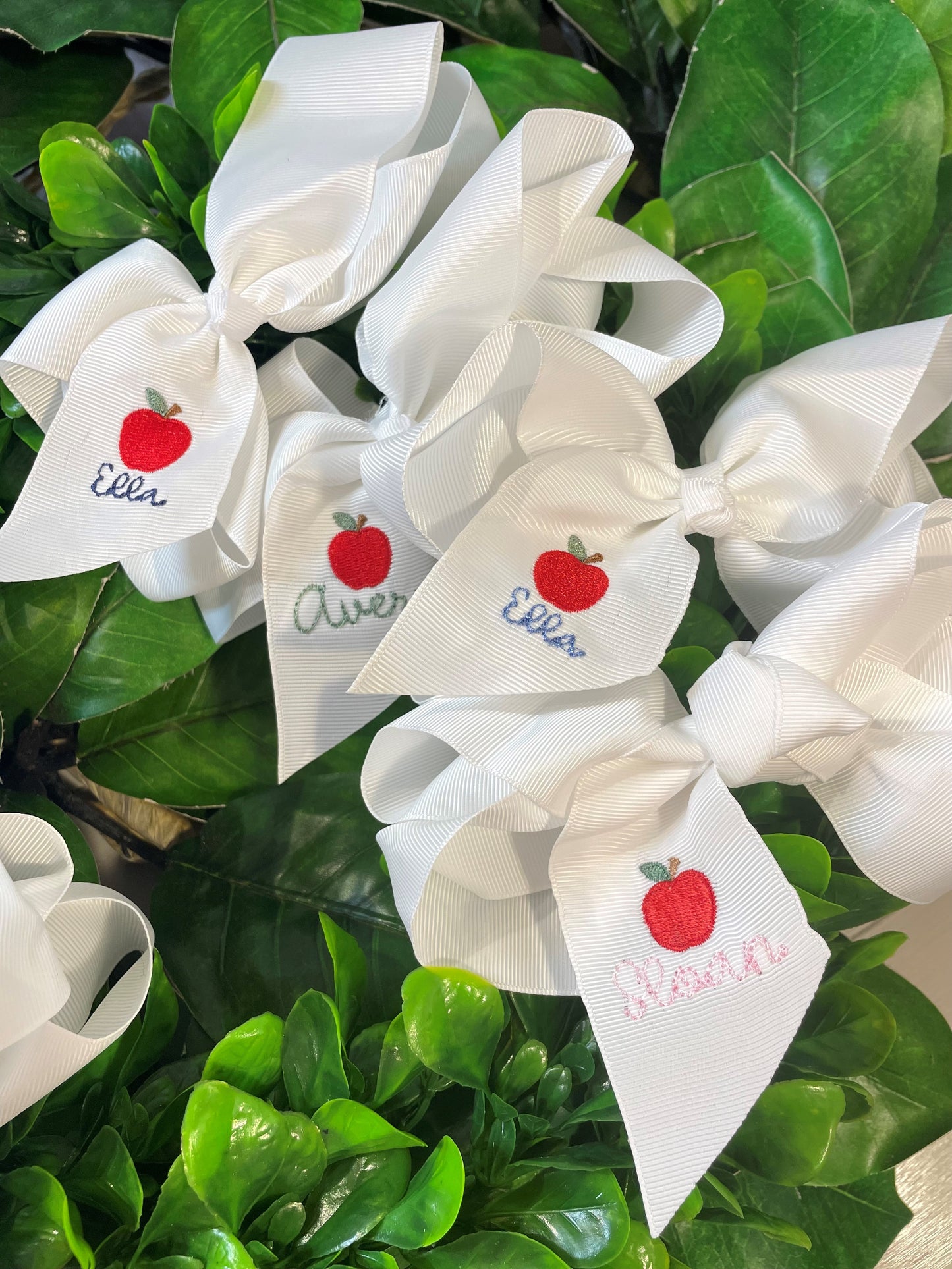 Personalized Apple Bows