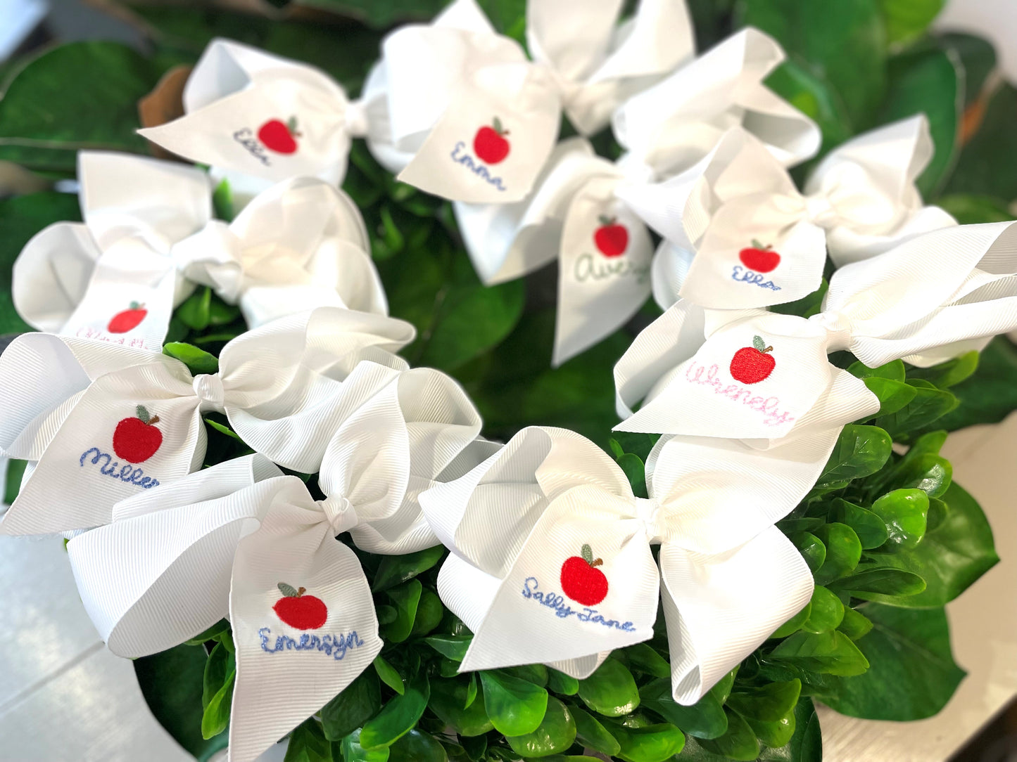 Personalized Apple Bows