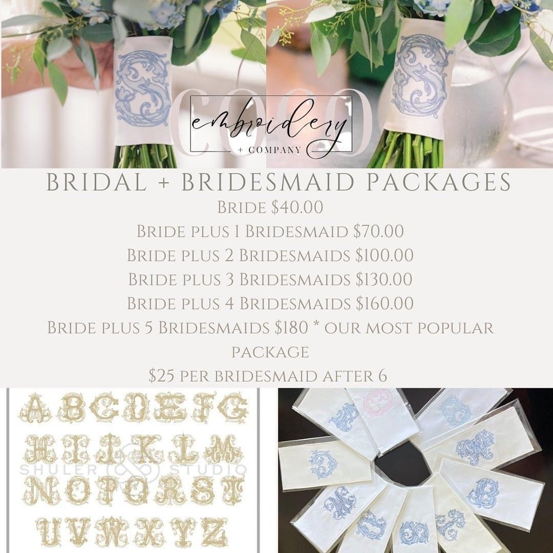 Bride and Bridesmaids Bouquet Sashes Package