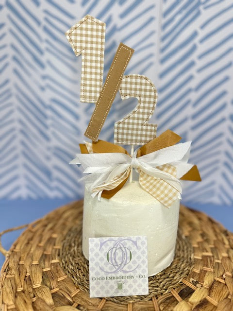 1/2 Birthday Cake Topper