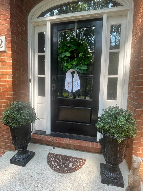 Single Initial Wreath Sash