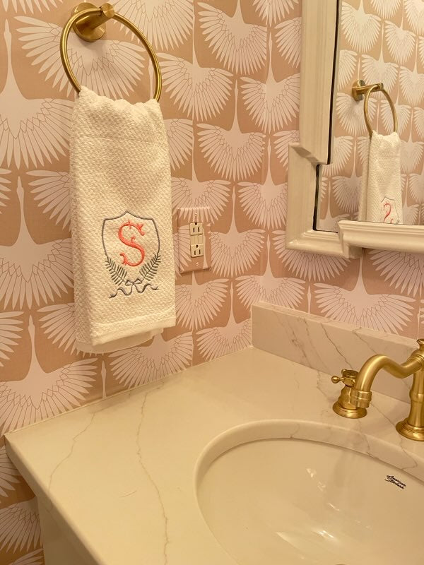 Single Initial Hand Towel