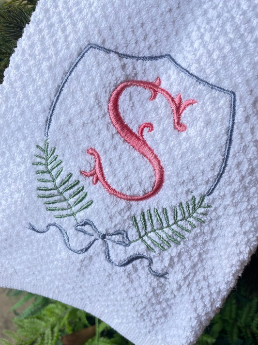 Single Initial Hand Towel