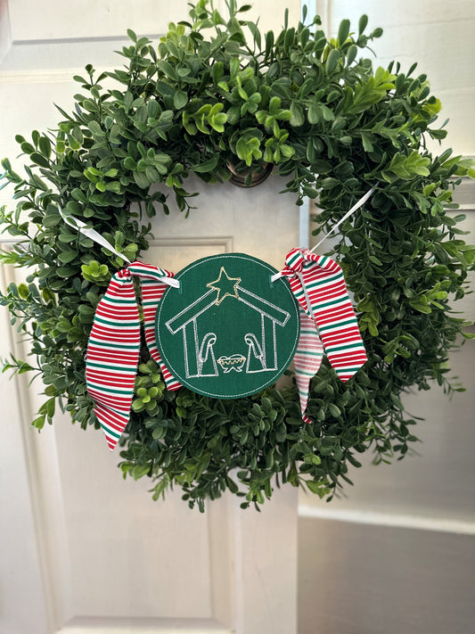 Nativity Wreath Banner