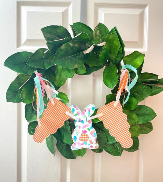 Bunny and Carrot Wreath Banner